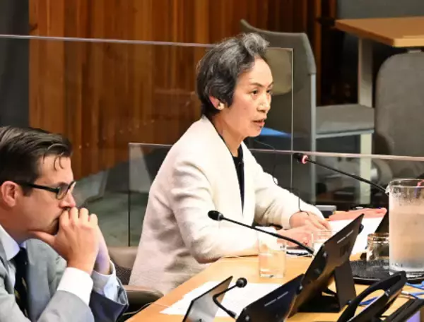 演説する日本被団協の和田事務局次長