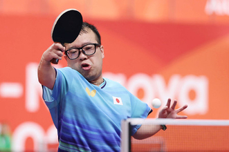 決勝でプレーする八木　アジアパラ大会
