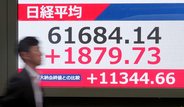 東京株、１８７９円高
