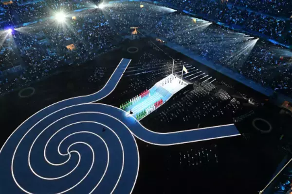 掲揚されたイタリア国旗　五輪