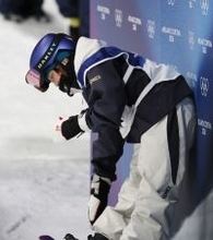 決勝１回目を終えた清水　五輪