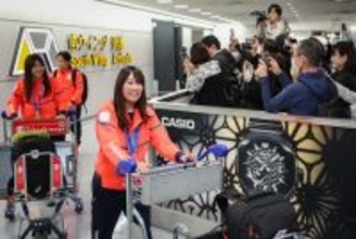 帰国した村瀬心ら　五輪