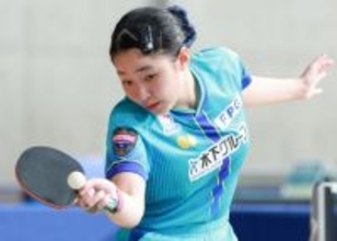 プレーする張本美