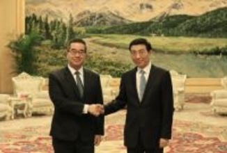 台湾野党幹部、中国序列４位と会談