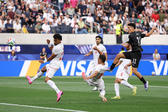 ジャストの先制ゴール　Ｗ杯サッカー