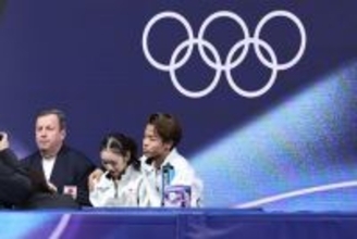 浮かない表情の長岡、森口組　五輪