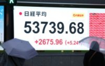 東京株、２６７５円高＝中東紛争の終結期待、上げ幅史上４番目