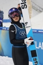 練習を終えた高梨　五輪