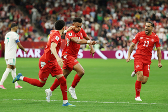 ゴールを決めたエンドイ　Ｗ杯サッカー