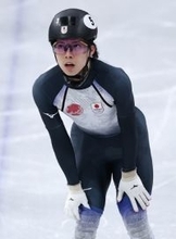 滑走を終えた宮田　五輪