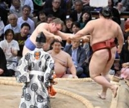 安青錦の押し出し