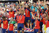 「歓喜するスペイン代表　Ｗ杯サッカー」の画像1