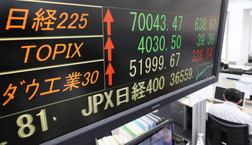 東京株、３日連続最高値