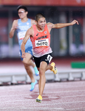 決勝でゴールする後藤　アジア大会