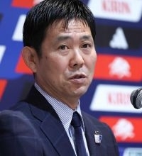 会見する森保監督　サッカー