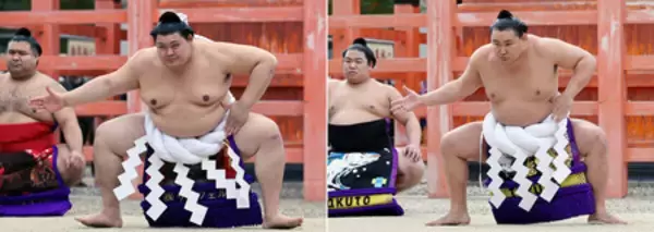 住吉大社で奉納土俵入り＝大相撲