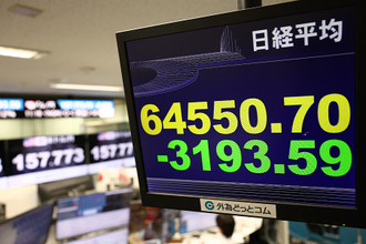 東京株、一時３２００円超安
