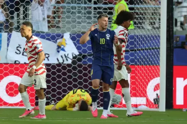 悔しがるデミロビッチ　Ｗ杯サッカー