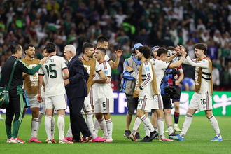 喜ぶメキシコ代表　Ｗ杯サッカー