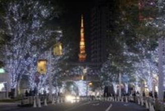 けやき坂のイルミネーションが点灯