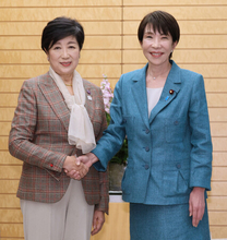 首相と都知事が連携確認＝少子化対策など意見交換