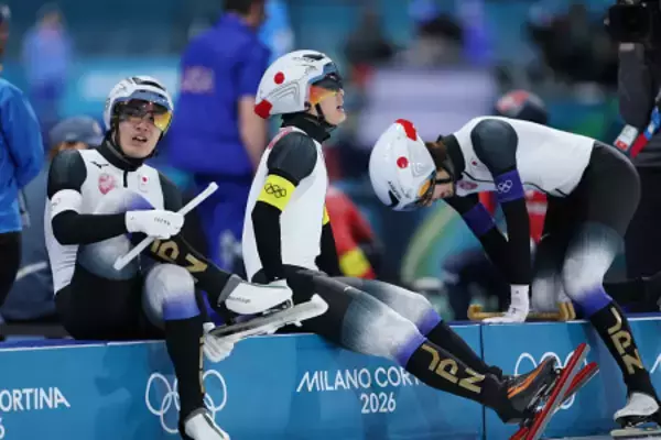 滑走を終えた日本チーム　五輪