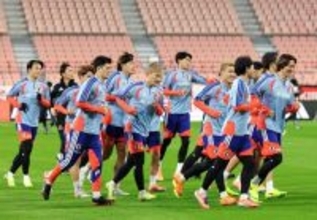調整する日本代表　サッカー