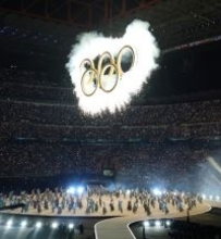 開会式に現れた五輪マーク