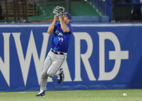 落球するヒュンメル　プロ野球