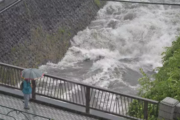 台風６号・水位が上昇した善福寺川