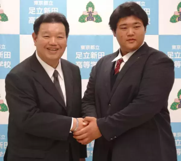 足立新田高の甲斐田、春日野部屋入門会見＝春場所で三段目デビュー―大相撲