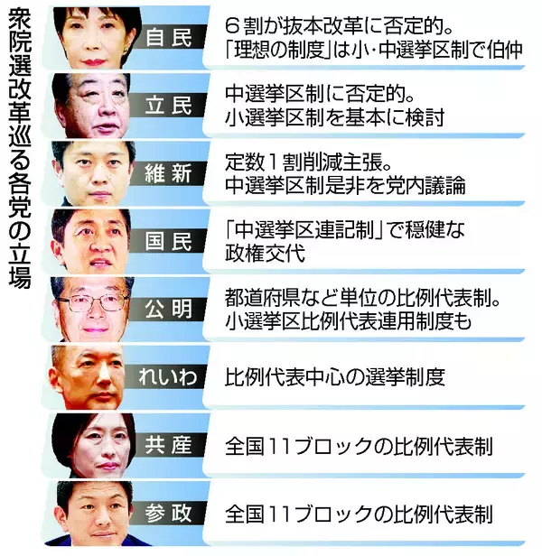 衆院選改革で「中選挙区」回帰論＝意見集約、定数削減が影