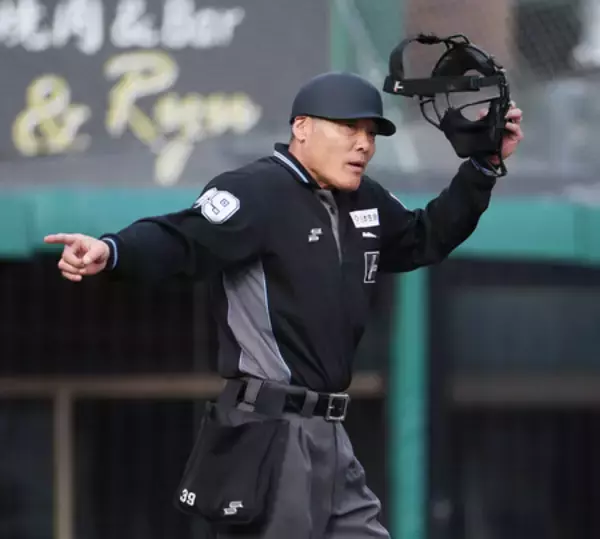 球審がヘルメット着用＝プロ野球