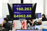 円急騰後、１６０円台に戻す＝海外市場で介入、一時１５７円台―株価は大幅上昇