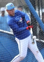 岡本、実戦形式で鋭い打球＝米大リーグ・ブルージェイズ