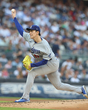 ドジャースの佐々木、力強い投球＝米大リーグ