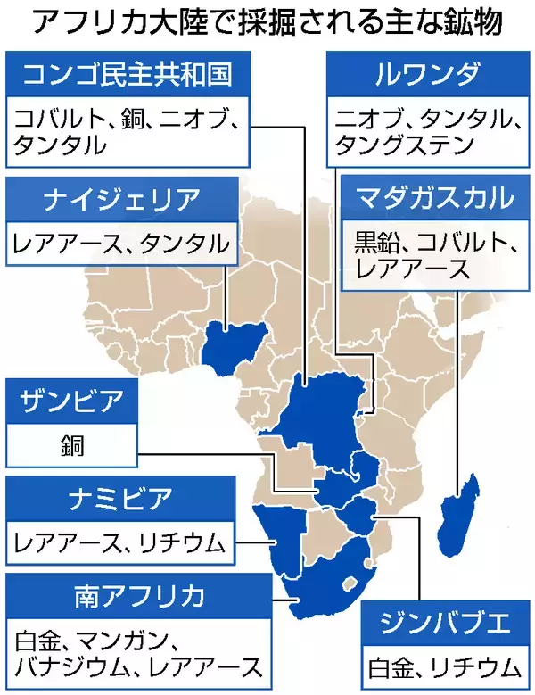 日米欧、アフリカ重要鉱物確保へ＝中国の牙城で投資加速