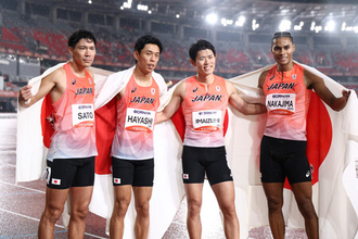 佐藤「マイルの未来は明るい」＝アジア大会・陸上男子１６００メートルリレー