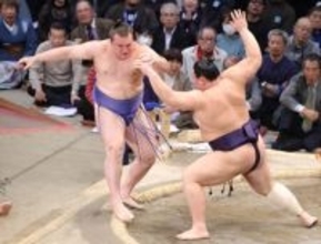 安青錦、なすすべなく＝大相撲九州場所