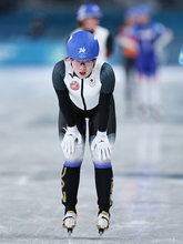 滑走を終えた堀川　五輪