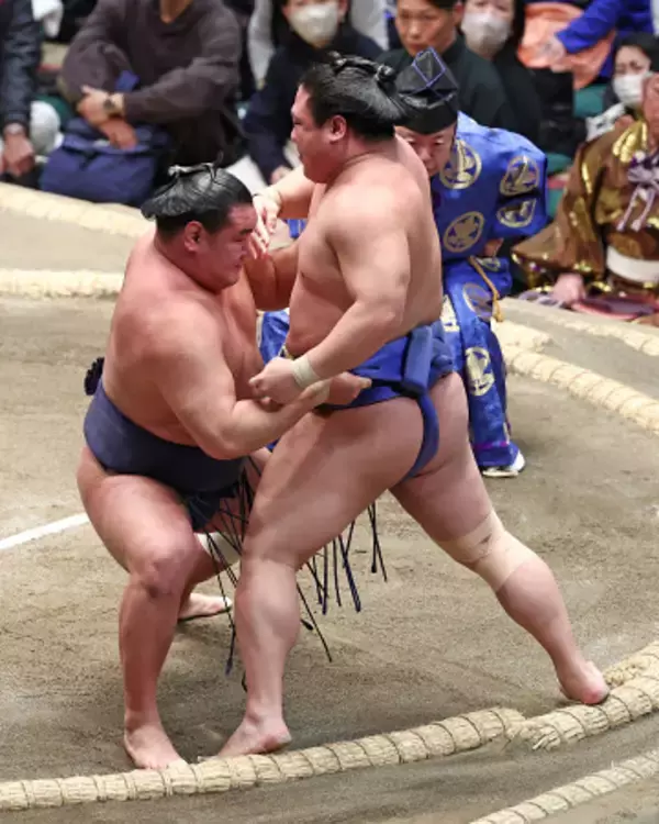 豊昇龍の寄り切り