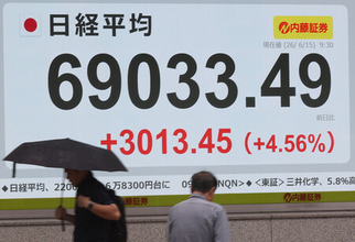 東京株、初の６万９０００円台＝米イラン合意、一時３６００円超高