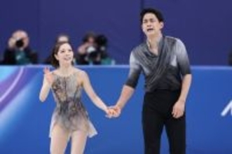 演技を終えた三浦、木原組　五輪