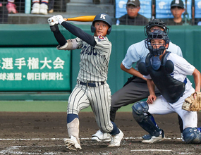 辻琉の適時二塁打　高校野球