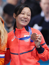 銅メダルを手にする高木　五輪