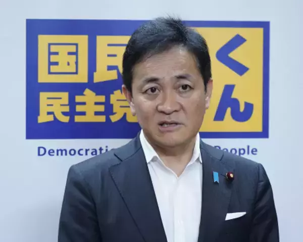 取材に応じる国民の玉木代表