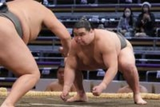 旭富士、白星デビュー