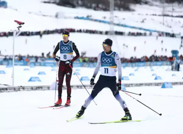 ゴールした渡部暁　五輪