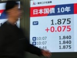 長期金利、一時１．８７５％に上昇