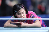 「厳しい表情を見せる松島美　全日本卓球」の画像1